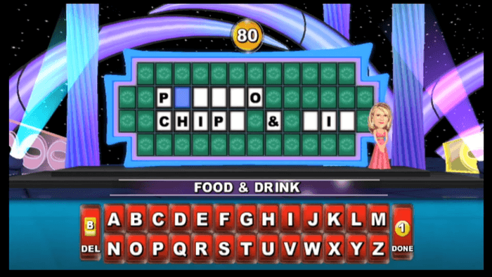 Wheel of Fortune for Wii puzzle board