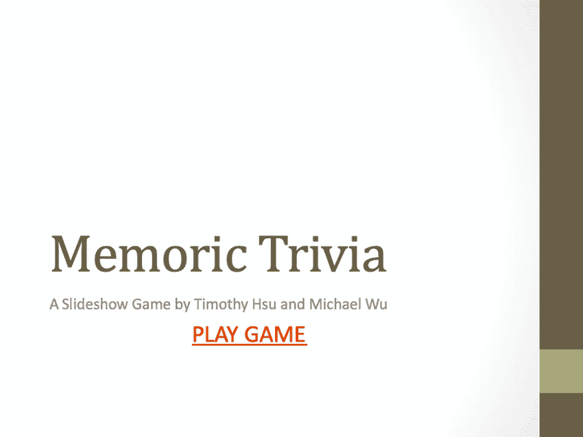 Memoric Trivia