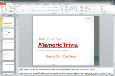 Make Your Own Memoric Trivia