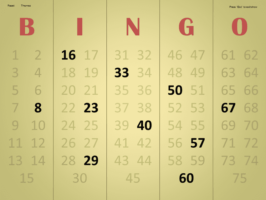 Bingo Master Board (PowerPoint)