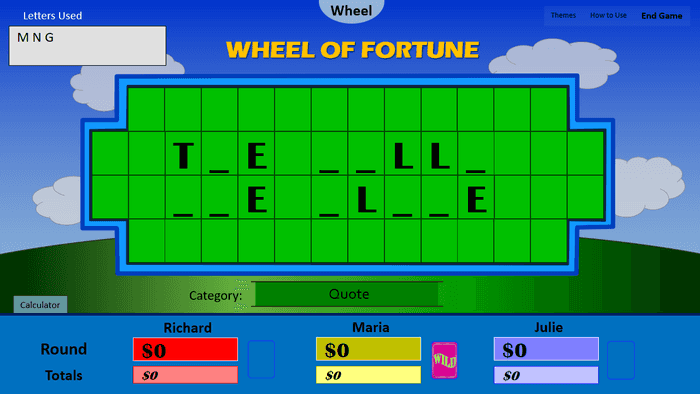 Wheel of Fortune for PowerPoint Version 1.1 Bliss theme