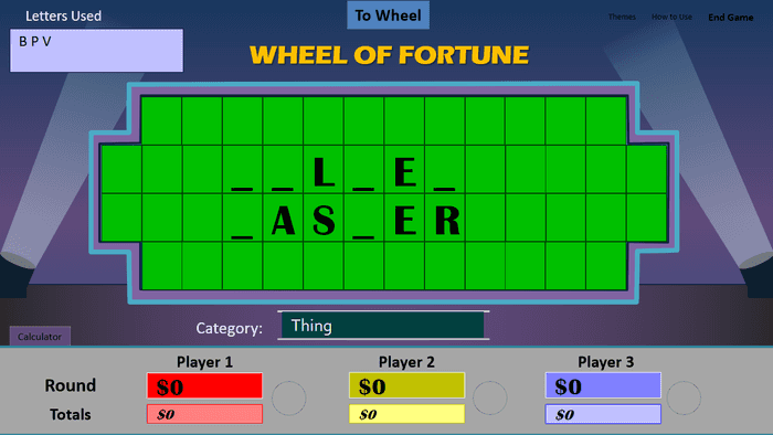 Wheel of Fortune for PowerPoint Version 1.0