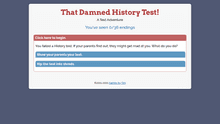 New text adventure, That Damned History Test!, out now hero image